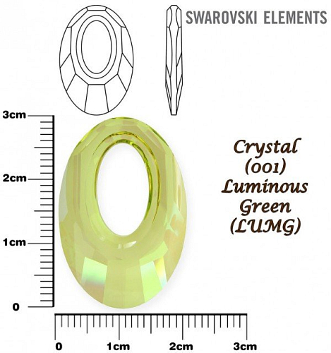 SWAROVSKI HELIOS Pendant barva CRYSTAL LUMINOUS GREEN velikost 30mm.