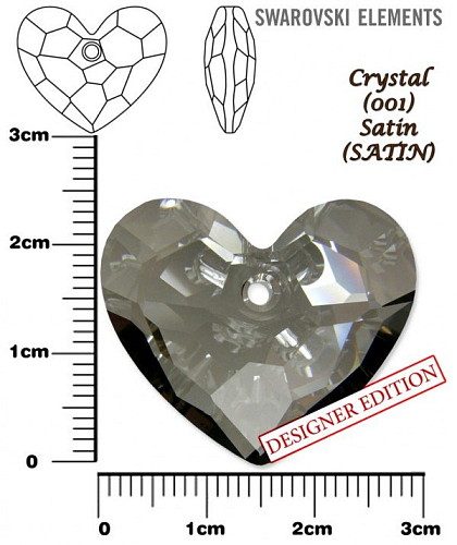 SWAROVSKI 6264 Truly in Love Heart barva CRYSTAL SATIN velikost 28mm.