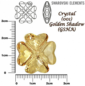 SWAROVSKI 6764 CLOVER Pendant barva CRYSTAL GOLDEN SHADOW velikost 23mm.