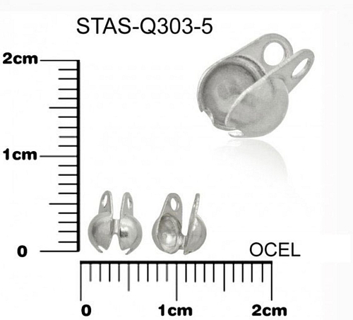 Kalota CHIRURGICKÁ OCEL ozn.-STAS-Q303-5. velikost 5,5x4mm.