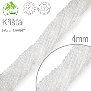 Korálky z minerálů Křišťál Fazetovaný polodrahokam. Velikost pr.4,3mm. Balení 100Ks.