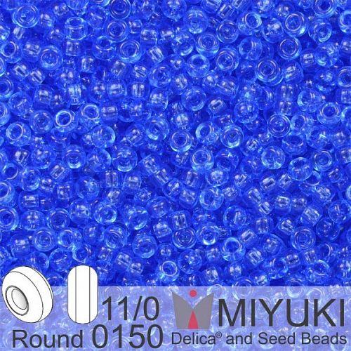 Korálky Miyuki Round 11/0. Barva 0150 Tr Sapphire. Balení 5g. 
