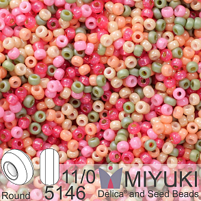Korálky Miyuki Round 11/0. Barva Magic Flower Mix 5146. Balení 5g.