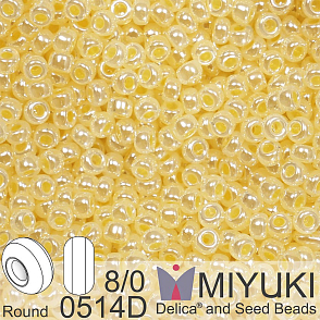 Korálky Miyuki Round 8/0. Barva 0514D Lemon Ice Ceylon. Balení 5g