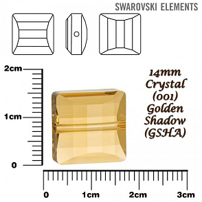 SWAROVSKI Stairway BEAD 5624 barva CRYSTAL GOLDEN SHADOW velikost 14mm.