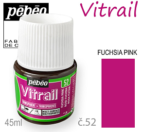 Barva na sklo VITRAIL č.52 Fuchsia Pink objem 45ml