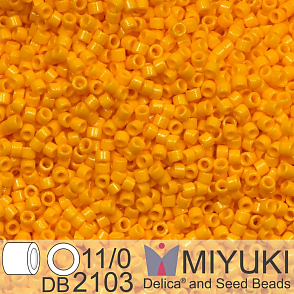 Korálky Miyuki Delica 11/0. Barva Duracoat Dyed Opaque Light Squash DB2103. Balení 3g.