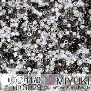 Korálky Miyuki Delica 11/0. Barva Gray Mysterious Mix DB3029. Balení 5g