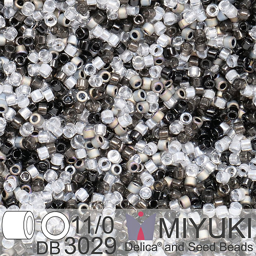 Korálky Miyuki Delica 11/0. Barva Gray Mysterious Mix DB3029. Balení 5g