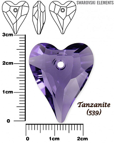 SWAROVSKI Wild Heart Pendant barva TANZANITE velikost 27mm. 