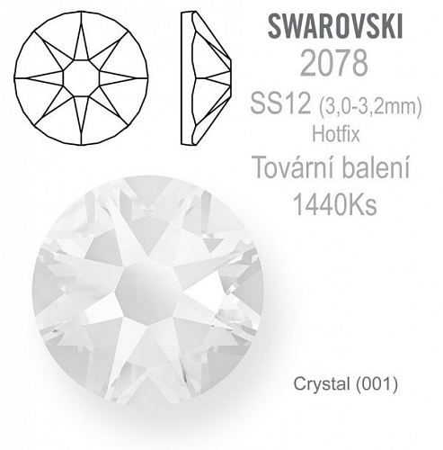 Swarovski XIRIUS Rose HOTFIX 2078 velikost SS12 barva Crystal tovární balení