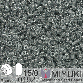 Korálky Miyuki Round 15/0. Barva 0152 Tr Gray. Balení 5g