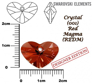 SWAROVSKI 6260 Crazy 4 U Heart barva CRYSTAL RED MAGMA velikost 17mm.