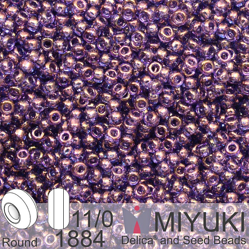 Korálky Miyuki Round 11/0. Barva 1884 Violet Gold Luster. Balení 5g.