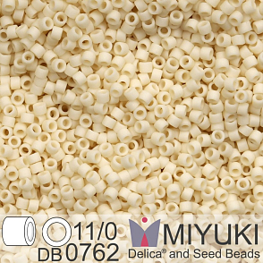 Korálky Miyuki Delica 11/0. Barva Matte Opaque Dark Cream DB0762. Balení 5g.