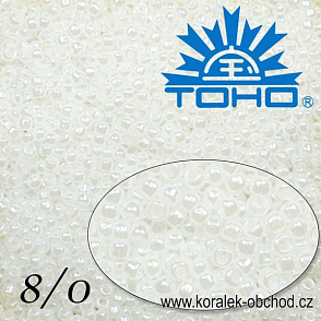 Korálky TOHO tvar ROUND (kulaté). Velikost 8/0. Barva č.141-Ceylon Snowflake . Balení 10g.