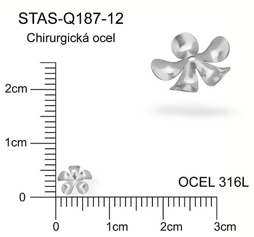Kaplík CHIRURGICKÁ OCEL ozn.-STAS-Q187-12. velikost pr.6mm.