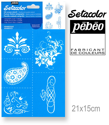 Šablona Pebeo pro použití s barvami Setacolor ozn. ARABESKY formát A5