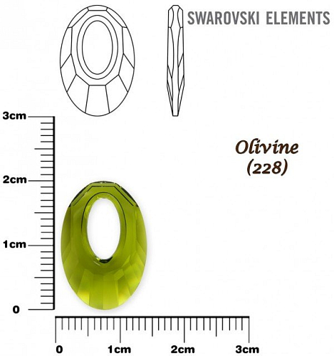 SWAROVSKI HELIOS Pendant barva OLIVINE velikost 20mm.