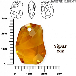 SWAROVSKI ELEMENTS Divine Rock Pendant 6191 barva TOPAZ (203), velikost 27mm.
