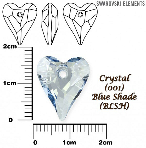 SWAROVSKI Wild Heart Pendant barva CRYSTAL BLUE SHADE velikost 17mm