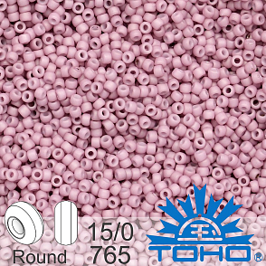 Korálky TOHO tvar ROUND (kulaté). Velikost 15/0. Barva č.765 Opaque-Pastel-Frosted Plumeria. Balení 5g.
