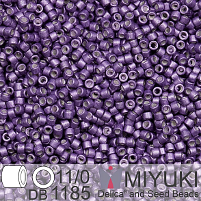 Korálky Miyuki Delica 11/0. Barva Galvanized Semi-Frosted Eggplant DB1185. Balení 5g.