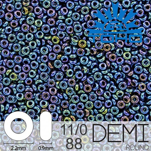 Korálky TOHO Demi Round 11/0. Barva 88 Metallic Cosmos . Balení 5g.