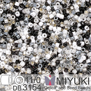 Korálky Miyuki Delica 11/0. Barva Black Magic Mix DB3154. Balení 5g