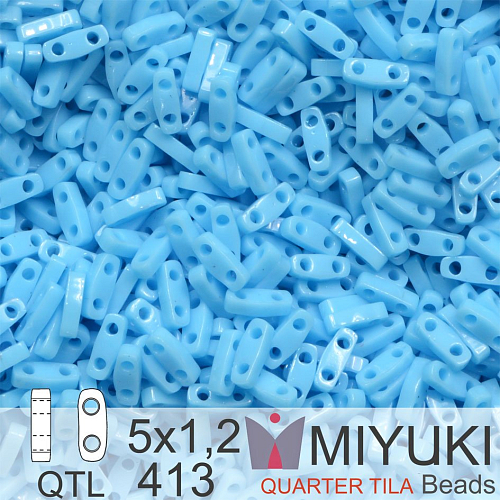 Korálky Miyuki QuarterTila. Barva Opaque Turquoise Blue QTL 413 Balení 3g