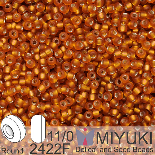 Korálky Miyuki Round 11/0. Barva 2422F Matte S/L Topaz . Balení 5g.