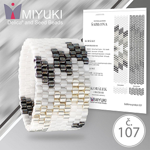 Rukodělná korálková stavebnice MIYUKI. Stavebnice prstenu Native American style no. P107