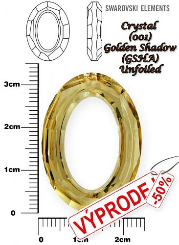 SWAROVSKI ELEMENTS Cosmic Oval Fancy Stone 4137 barva CRYSTAL (001) GOLDEN SHADOW (GSHA) velikost 33x24mm. 