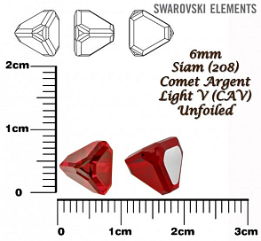 SWAROVSKI ELEMENTS 4842 Pyramid Fancy Stone barva SIAM (208) velikost 6mm.