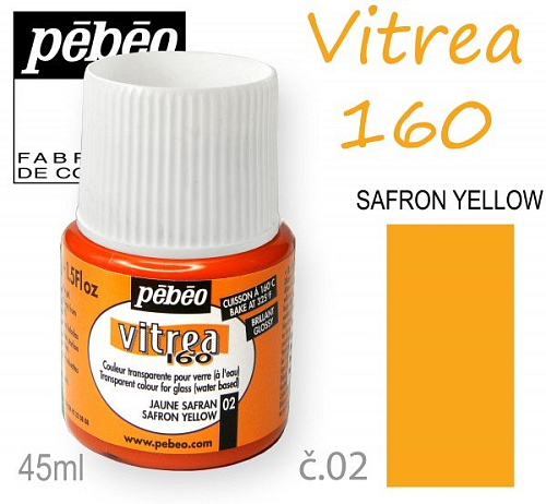 Barva na sklo VITREA 160- vypalovací č.02 ŽLUTÁ safron objem 45ml.