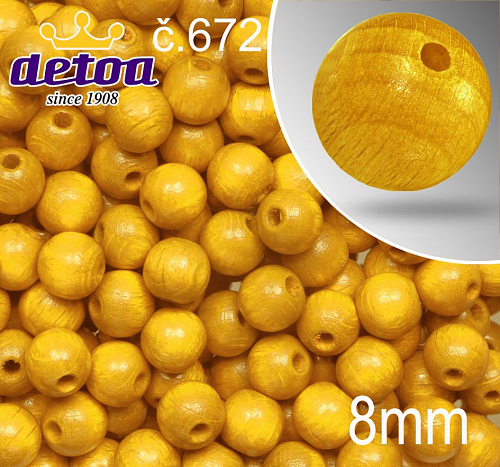 Korálky 1175 barva Žlutá 672 průměr 8mm počet 25 kusů v sáčku