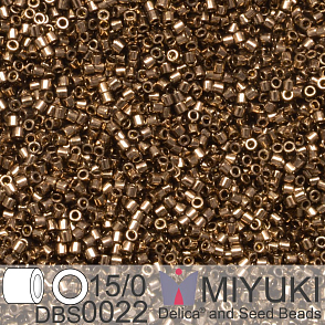Korálky Miyuki Delica 15/0. Barva DBS 0022 Metallic Dark Bronze. Balení 2g.
