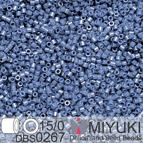 Korálky Miyuki Delica 15/0. Barva DBS 0267 Opaque Blueberry Luster. Balení 2g.