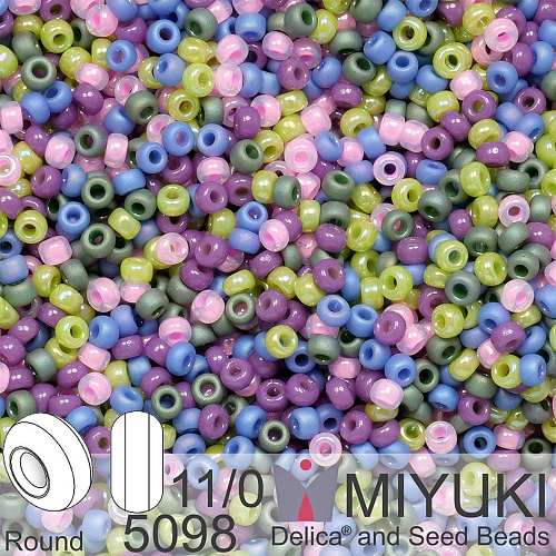 Korálky Miyuki Round 11/0. Barva Hydrangea Mix 5098 Balení 5g.