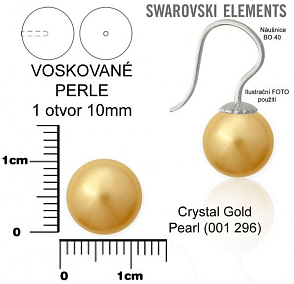 SWAROVSKI 5818 Voskované Perle 1otvor barva 296 CRYSTAL GOLD PEARL velikost 10mm.
