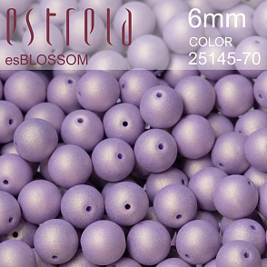 Korálky esBLOSSOM voskované tvar kulatý. Velikost 6mm. Barva 25145-70 (fialová+listr). Balení 21ks na návleku. 