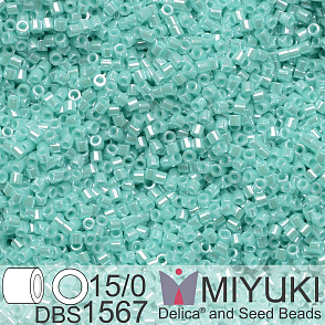 Korálky Miyuki Delica 15/0. Barva DBS 1567 Opaque Sea Opal Luster . Balení 2g.