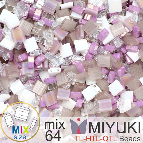 Korálky MIYUKI směs tvar TL-HTL-QTL BEADS . Barva MIX 64 Violet Silk . Balení 5g.