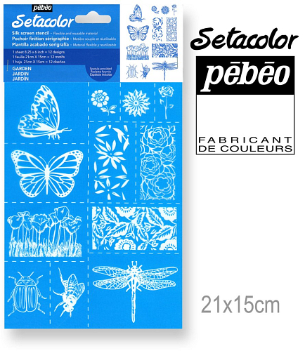 Šablona Pebeo pro použití s barvami Setacolor ozn. ZAHRADA formát A5