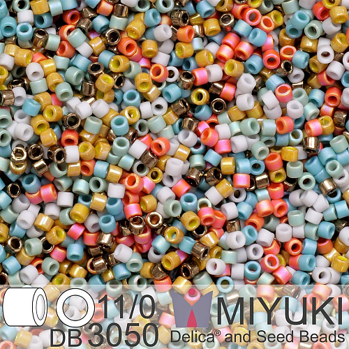 Korálky Miyuki Delica 11/0. Barva Frosted Fall Leaves Mix DB3050. Balení 5g