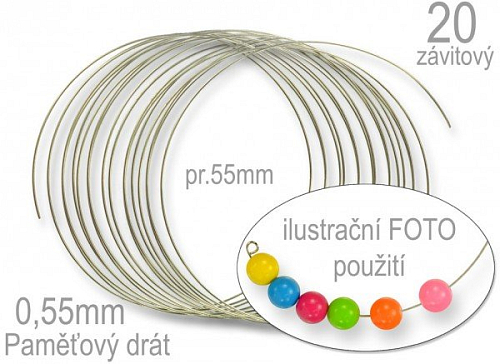 PAMĚŤOVÝ DRÁT 20-závitový průměr 55mm. Síla drátu 0,55mm