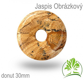 Jaspis obrázkový donut-o pr. 30mm tl.4,5mm.