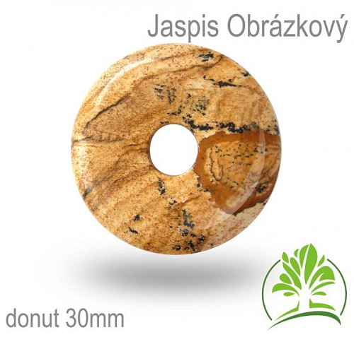 Jaspis obrázkový donut-o pr. 30mm tl.4,5mm.