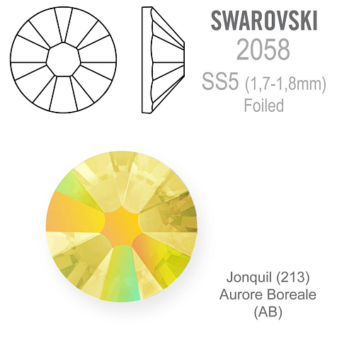 SWAROVSKI 2058 XILION FOILED velikost SS5 barva JONQUIL AURORE BOREALE 