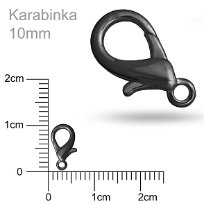 Karabinka velikost 10mm barva antracit